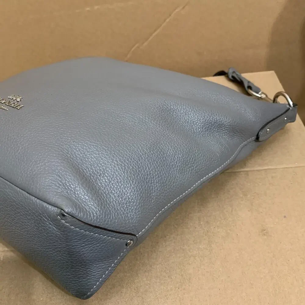 COACH Refined Gray Pebbled Leather ABBY Duffle Sac Hobo F31507